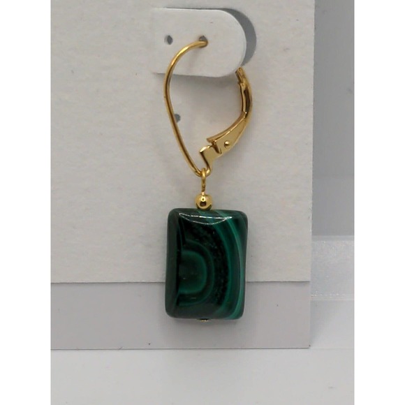 Lee Sands Malachite Interchangeable Dangle Earrings. Set Includes Square - Picture 5 of 8